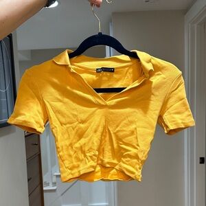 Zara Mustard Yellow Crop Top
